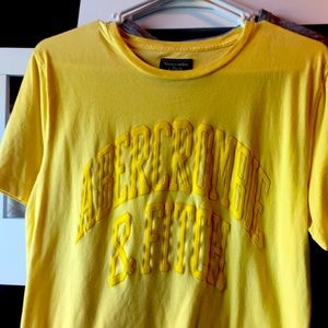 Abercrombie & Fitch medium light yellow shirt